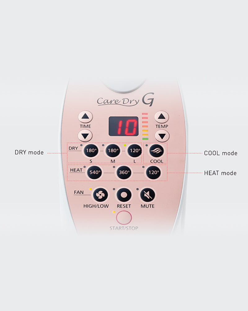 Care Dry G - Pink hair processor - Chrome cross base